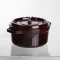 Кокотниця чавунна емальована 2,5 л, бургунді Yiwu HP-FLG-9 burgundy (HP-FLG-9 burgundy)