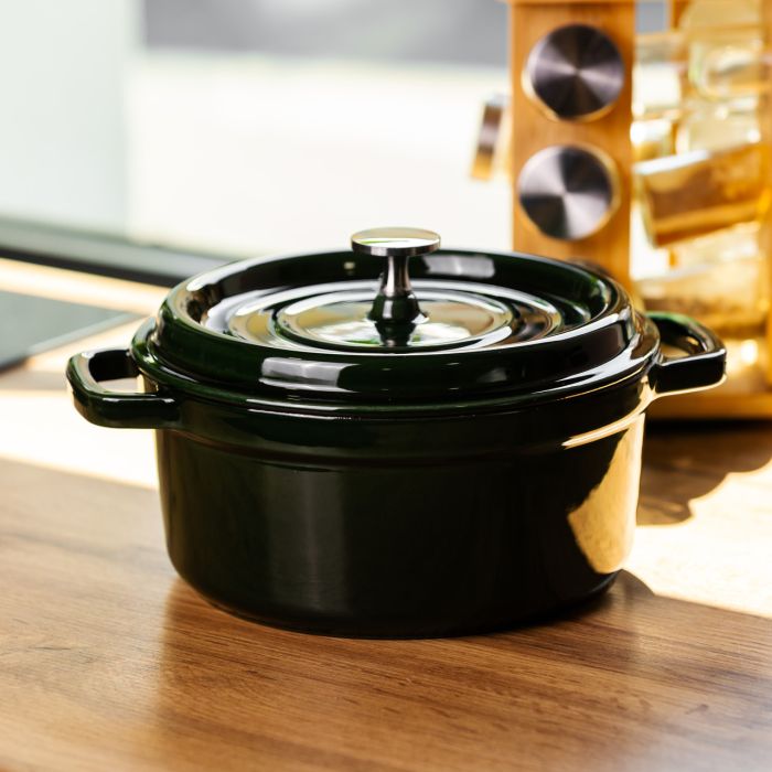 Кокотниця чавунна емальована 2,5 л, малахіт HP-FLG-9 green (HP-FLG-9 green) - изображение 2
