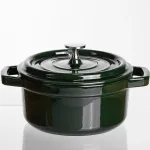 Кокотниця чавунна емальована 2 л, малахіт Yiwu HP-FLG-8 green (HP-FLG-8 green)