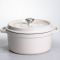 Кокотниця чавунна емальована 4,5 л, бежевий Yiwu HP-FLG-4 WHITE (HP-FLG-4 WHITE)
