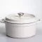 Кокотниця чавунна емальована 4,5 л, бежевий Yiwu HP-FLG-4 WHITE (HP-FLG-4 WHITE)