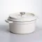 Кокотниця чавунна емальована 4,5 л, бежевий Yiwu HP-FLG-4 WHITE (HP-FLG-4 WHITE)