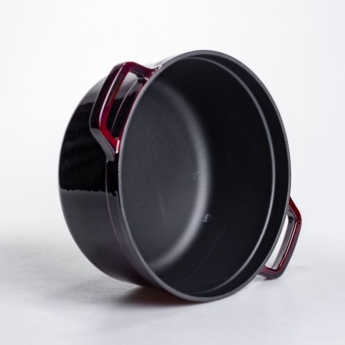 Кокотниця чавунна емальована 4,5 л, бургунді Yiwu HP-FLG-11 burgundy (HP-FLG-11 burgundy) - изображение 5