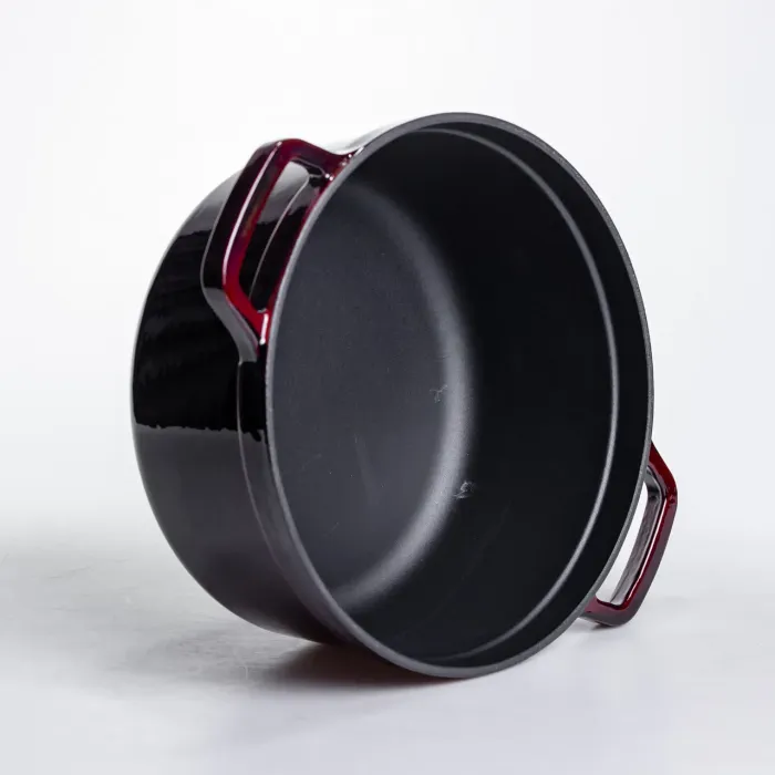 Кокотниця чавунна емальована 4,5 л, бургунді Yiwu HP-FLG-11 burgundy (HP-FLG-11 burgundy) - изображение 5