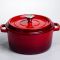 Кокотниця чавунна емальована 4,5 л, червоний Yiwu HP-FLG-4 RED (HP-FLG-4 RED)