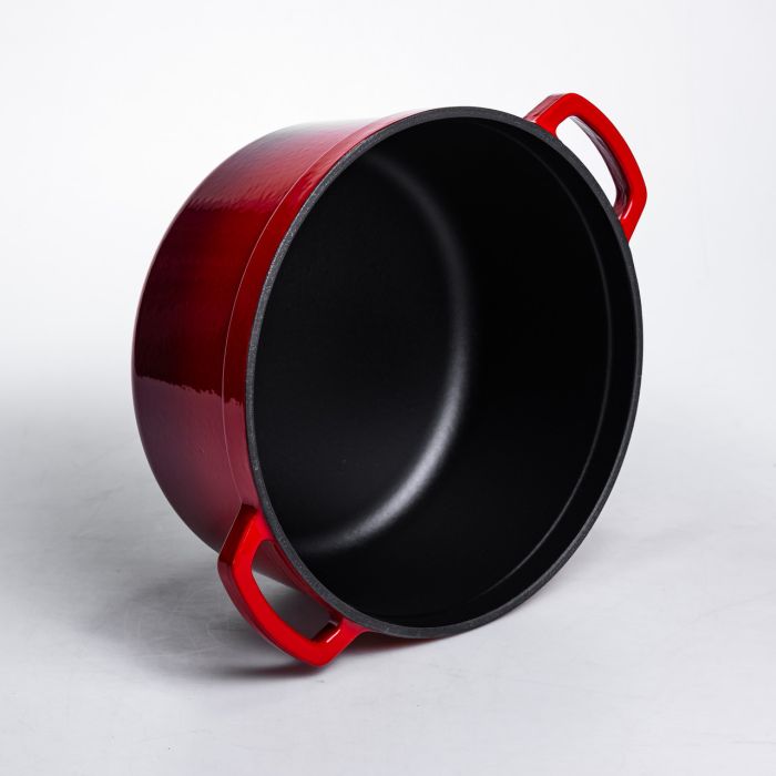 Кокотниця чавунна емальована 4,5 л, червоний Yiwu HP-FLG-4 RED (HP-FLG-4 RED) - изображение 5