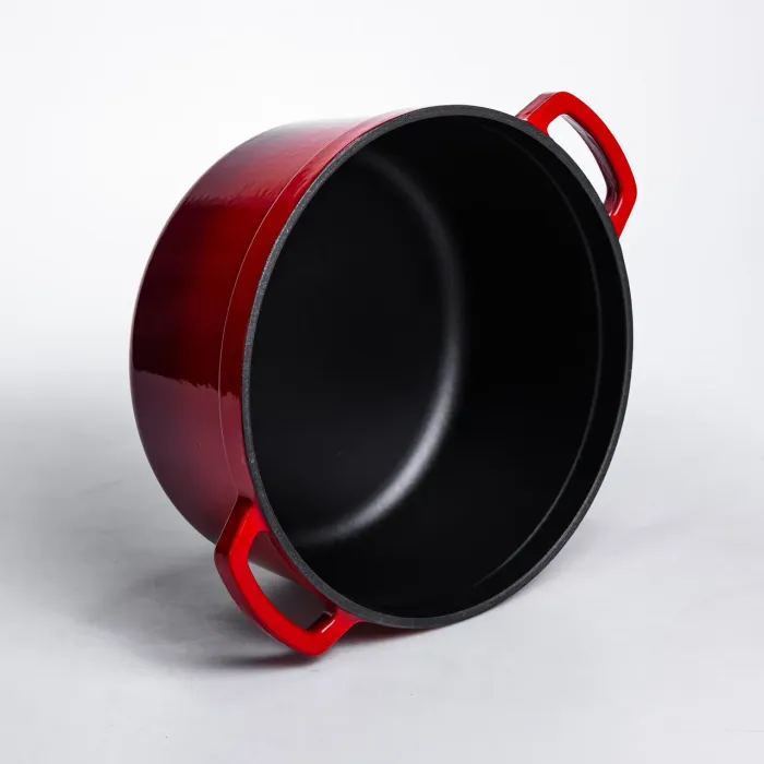Кокотниця чавунна емальована 4,5 л, червоний Yiwu HP-FLG-4 RED (HP-FLG-4 RED) - зображення 5
