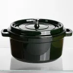 Кокотниця чавунна емальована 4,5 л, малахіт Yiwu HP-FLG-11 green (HP-FLG-11 green)
