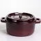Кокотниця чавунна емальована 4 л, бургунді Yiwu HP-FLG-10 burgundy (HP-FLG-10 burgundy)