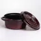Кокотниця чавунна емальована 4 л, бургунді Yiwu HP-FLG-10 burgundy (HP-FLG-10 burgundy)
