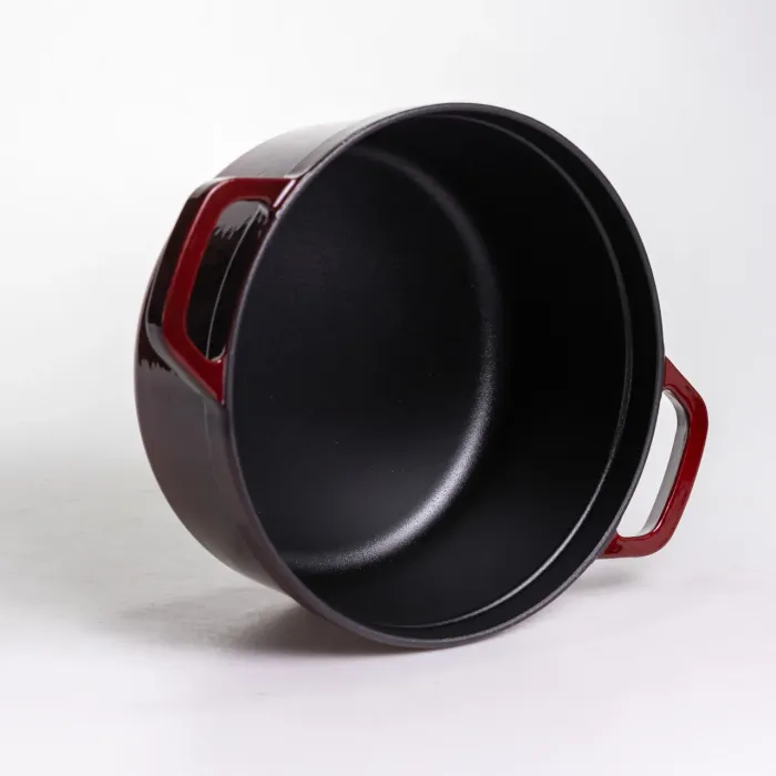 Кокотниця чавунна емальована 4 л, бургунді Yiwu HP-FLG-10 burgundy (HP-FLG-10 burgundy) - зображення 5
