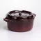 Кокотниця чавунна емальована 4 л, бургунді Yiwu HP-FLG-10 burgundy (HP-FLG-10 burgundy)