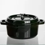 Кокотниця чавунна емальована 4 л, малахіт Yiwu HP-FLG-10 green (HP-FLG-10 green)