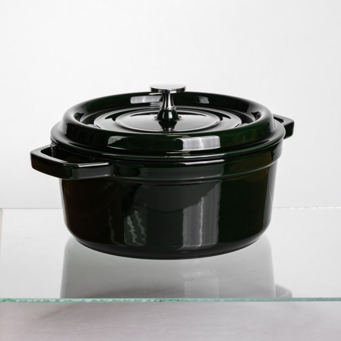 Кокотниця чавунна емальована 4 л, малахіт Yiwu HP-FLG-10 green (HP-FLG-10 green) - изображение 6
