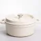 Кокотниця чавунна емальована 5,5 л, бежевий Yiwu HP-FLG-5 WHITE (HP-FLG-5 WHITE)