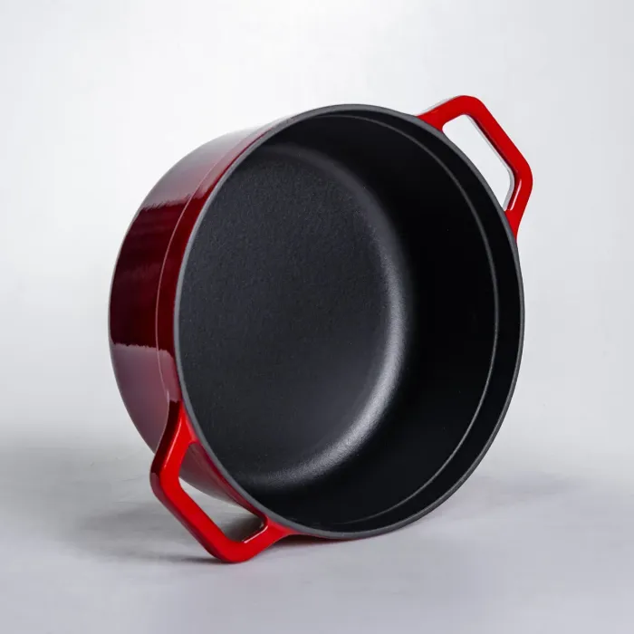 Кокотниця чавунна емальована 5,5 л, червоний Yiwu HP-FLG-5 RED (HP-FLG-5 RED) - зображення 5