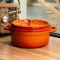 Кокотниця чавунна емальована 5,5 л, помаранчевий Yiwu HP-FLG-5 ORANGE (HP-FLG-5 ORANGE)