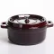 Кокотниця чавунна емальована 6,5 л, бургунді Yiwu HP-FLG-12 burgundy (HP-FLG-12 burgundy)
