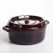 Кокотниця чавунна емальована 6,5 л, бургунді Yiwu HP-FLG-12 burgundy (HP-FLG-12 burgundy)