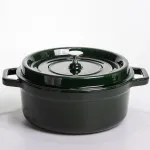 Кокотниця чавунна емальована 6,5 л, малахіт Yiwu HP-FLG-12 green (HP-FLG-12 green)