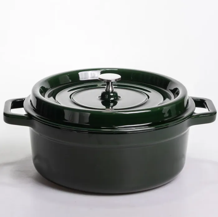 Кокотниця чавунна емальована 6,5 л, малахіт Yiwu HP-FLG-12 green (HP-FLG-12 green) - изображение 1