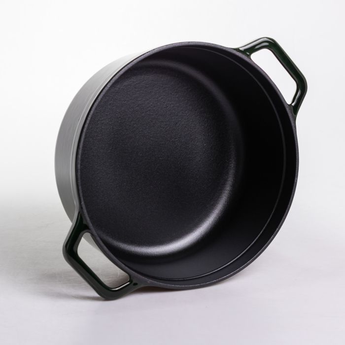 Кокотниця чавунна емальована 6,5 л, малахіт Yiwu HP-FLG-12 green (HP-FLG-12 green) - изображение 5