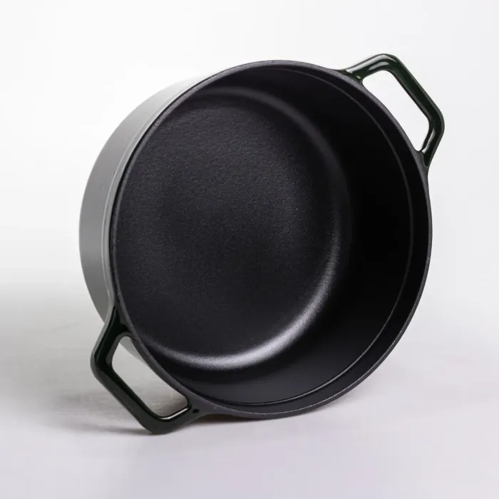 Кокотниця чавунна емальована 6,5 л, малахіт Yiwu HP-FLG-12 green (HP-FLG-12 green) - изображение 5