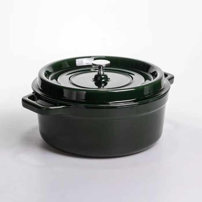 Кокотниця чавунна емальована 6,5 л, малахіт Yiwu HP-FLG-12 green (HP-FLG-12 green) - изображение 6