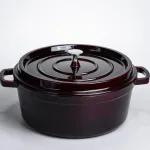 Кокотниця чавунна емальована 6 л, бургунді Yiwu HP-FLG-13 burgundy (HP-FLG-13 burgundy)