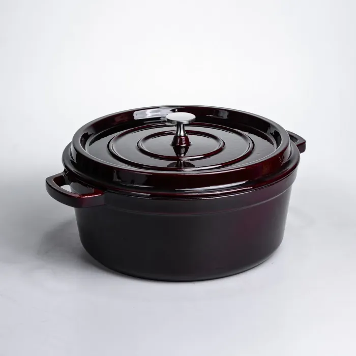 Кокотниця чавунна емальована 6 л, бургунді Yiwu HP-FLG-13 burgundy (HP-FLG-13 burgundy) - зображення 6