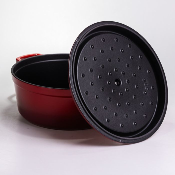 Кокотниця чавунна емальована 6 л, червоний Yiwu HP-FLG-6 RED (HP-FLG-6 RED) - изображение 4