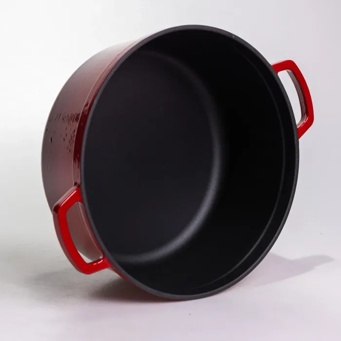Кокотниця чавунна емальована 6 л, червоний Yiwu HP-FLG-6 RED (HP-FLG-6 RED) - зображення 5