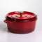 Кокотниця чавунна емальована 6 л, червоний Yiwu HP-FLG-6 RED (HP-FLG-6 RED)