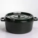 Кокотниця чавунна емальована 6 л, малахіт Yiwu HP-FLG-13 green (HP-FLG-13 green)
