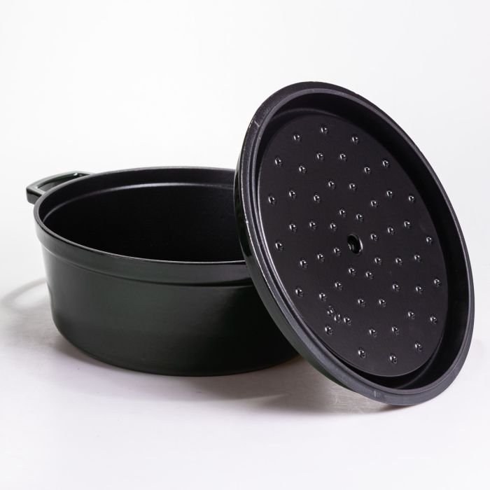 Кокотниця чавунна емальована 6 л, малахіт Yiwu HP-FLG-13 green (HP-FLG-13 green) - изображение 4