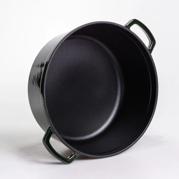 Кокотниця чавунна емальована 6 л, малахіт Yiwu HP-FLG-13 green (HP-FLG-13 green) - зображення 5