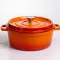 Кокотниця чавунна емальована 6 л, помаранчевий Yiwu HP-FLG-6 ORANGE (HP-FLG-6 ORANGE)