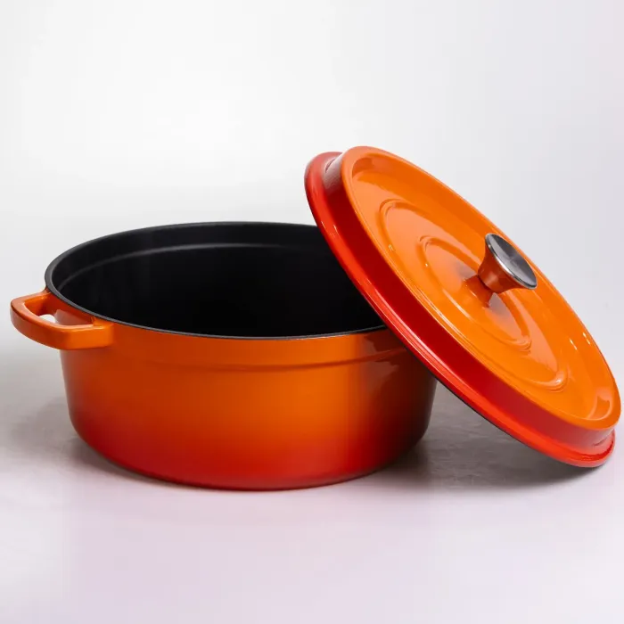 Кокотниця чавунна емальована 6 л, помаранчевий Yiwu HP-FLG-6 ORANGE (HP-FLG-6 ORANGE) - зображення 3
