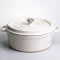 Кокотниця чавунна емальована 7,5 л, бежевий Yiwu HP-FLG-7 WHITE (HP-FLG-7 WHITE)