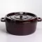Кокотниця чавунна емальована 7,5 л, бургунді Yiwu HP-FLG-14 burgundy (HP-FLG-14 burgundy)