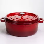 Кокотниця чавунна емальована 7,5 л, червоний Yiwu HP-FLG-7 RED (HP-FLG-7 RED)