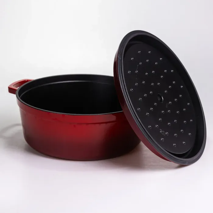 Кокотниця чавунна емальована 7,5 л, червоний Yiwu HP-FLG-7 RED (HP-FLG-7 RED) - изображение 4
