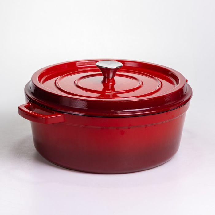 Кокотниця чавунна емальована 7,5 л, червоний Yiwu HP-FLG-7 RED (HP-FLG-7 RED) - изображение 6