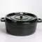 Кокотниця чавунна емальована 7,5 л, малахіт Yiwu HP-FLG-14 green (HP-FLG-14 green)
