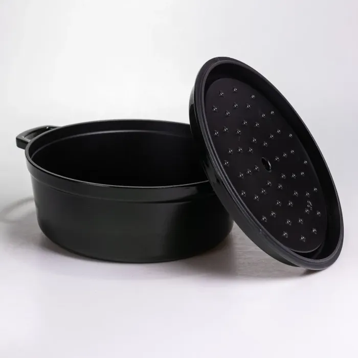 Кокотниця чавунна емальована 7,5 л, малахіт Yiwu HP-FLG-14 green (HP-FLG-14 green) - изображение 4