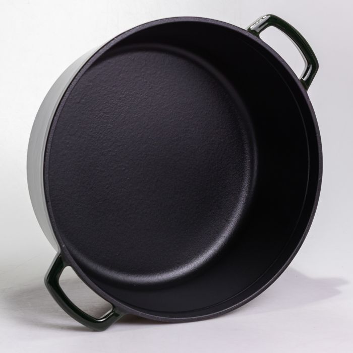 Кокотниця чавунна емальована 7,5 л, малахіт Yiwu HP-FLG-14 green (HP-FLG-14 green) - изображение 5