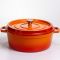 Кокотниця чавунна емальована 7,5 л, помаранчевий Yiwu HP-FLG-7 ORANGE (HP-FLG-7 ORANGE)