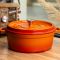 Кокотниця чавунна емальована 7,5 л, помаранчевий Yiwu HP-FLG-7 ORANGE (HP-FLG-7 ORANGE)