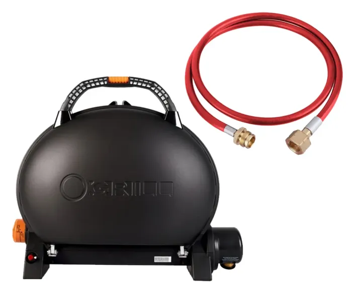 КОМПЛЕКТ Портативний переносний газовий гриль O-GRILL 500, чорний + шланг в подарунок! - изображение 1