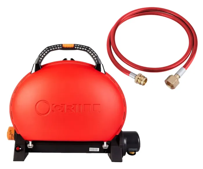 КОМПЛЕКТ Портативний переносний газовий гриль O-GRILL 500, червоний + шланг в подарунок! - изображение 1